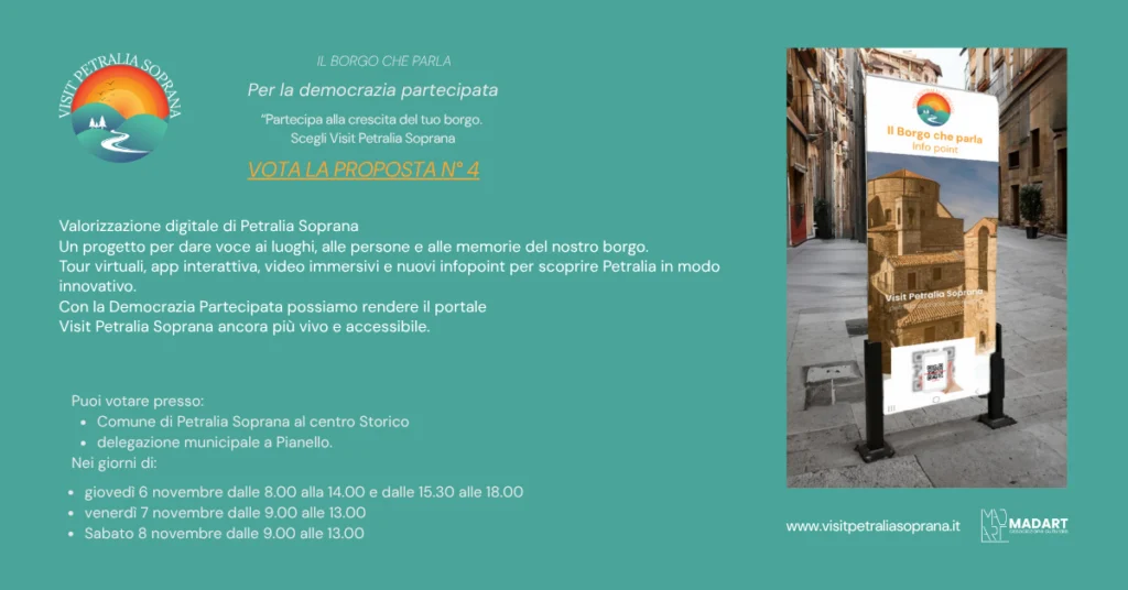 Visit Petralia Soprana progetto il Borgo che Parla - Democrazia Partecipata - 2025 -proposta 4 - campagna1